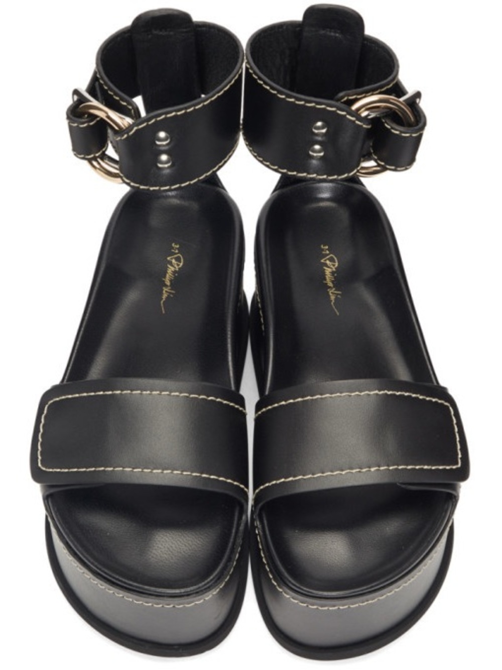 3.1 Phillip Lim Black Freida Platform Sandals